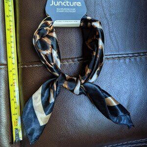 Cute and Pretty Juncture Black & Tan Scarf Silk Leopard Print